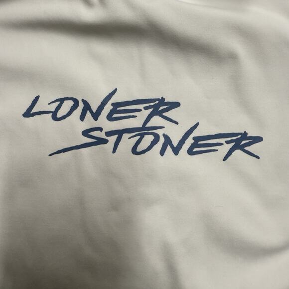 Loner Stoner Long Sleeve Bodysuit Women's Medium White/Blue Stretch Unique Rare - Picture 2 of 7